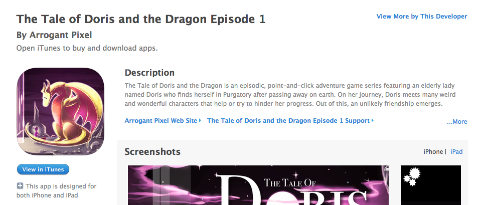 Doris and the Dragon is now on App stores!
